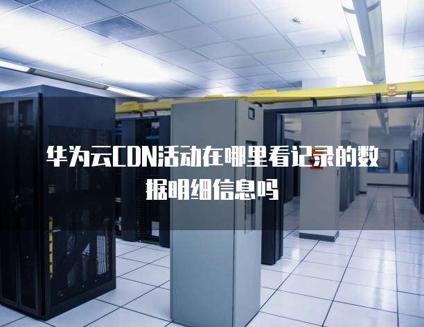 华为云CDN活动在哪里看记录的数据明细信息吗