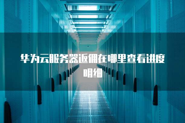 华为云服务器返佣在哪里查看进度明细