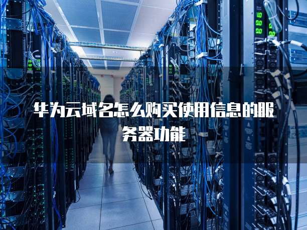 华为云域名怎么购买使用信息的服务器功能