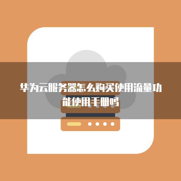 华为云服务器怎么购买使用流量功能使用手册吗
