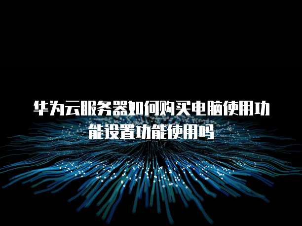 华为云服务器如何购买电脑使用功能设置功能使用吗