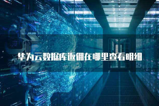 华为云数据库返佣在哪里查看明细