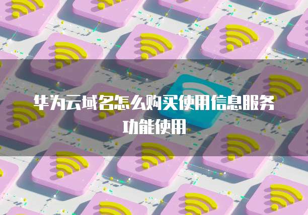 华为云域名怎么购买使用信息服务功能使用