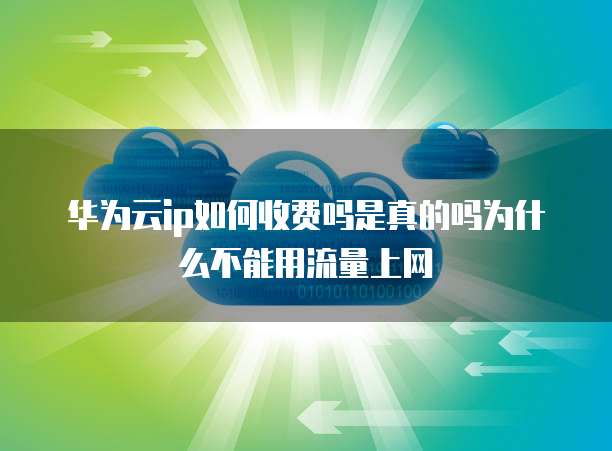 华为云ip如何收费吗是真的吗为什么不能用流量上网