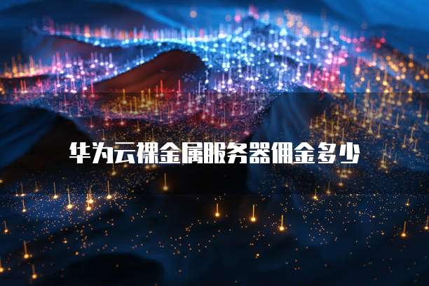 华为云裸金属服务器佣金多少