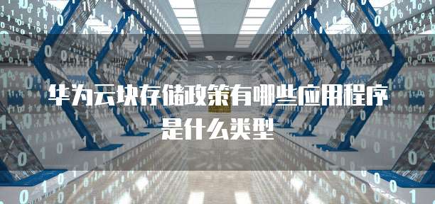 华为云块存储政策有哪些应用程序是什么类型