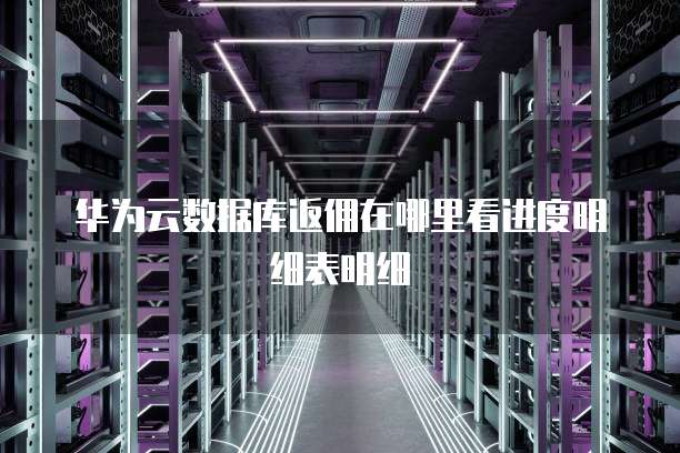 华为云数据库返佣在哪里看进度明细表明细