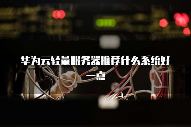 华为云轻量服务器推荐什么系统好一点