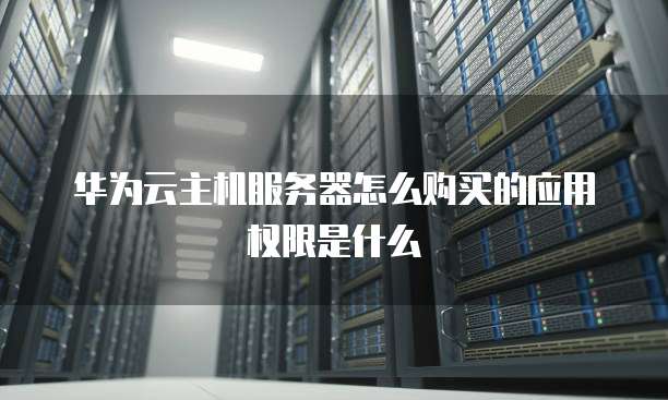 华为云主机服务器怎么购买的应用权限是什么