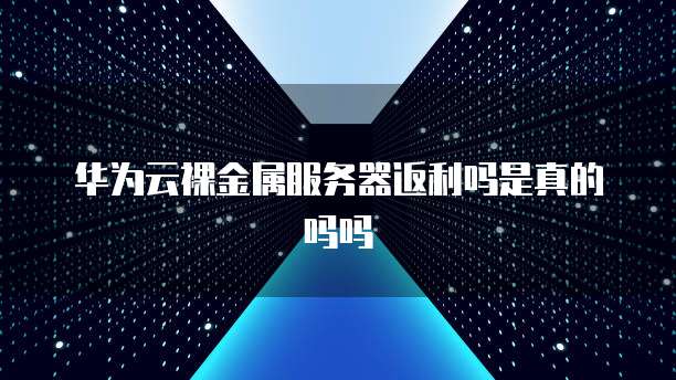 华为云裸金属服务器返利吗是真的吗吗