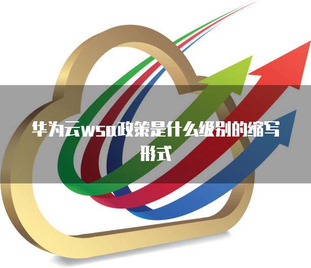 华为云wsa政策是什么级别的缩写形式