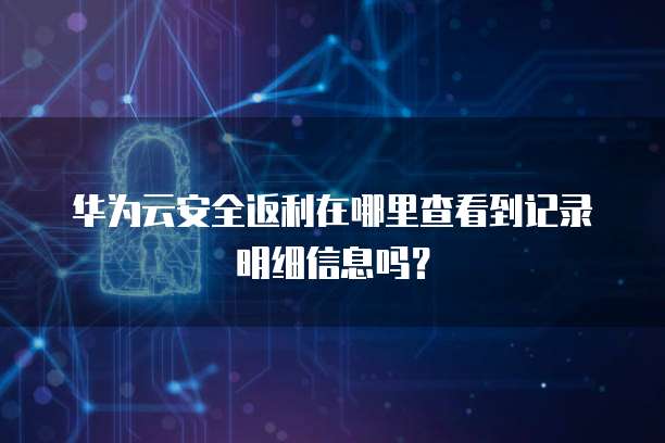 华为云安全返利在哪里查看到记录明细信息吗？