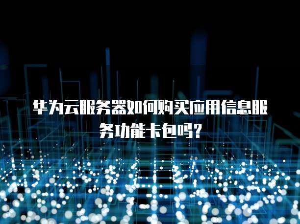 华为云服务器如何购买应用信息服务功能卡包吗？