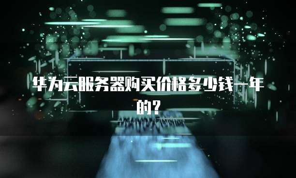 华为云服务器购买价格多少钱一年的?