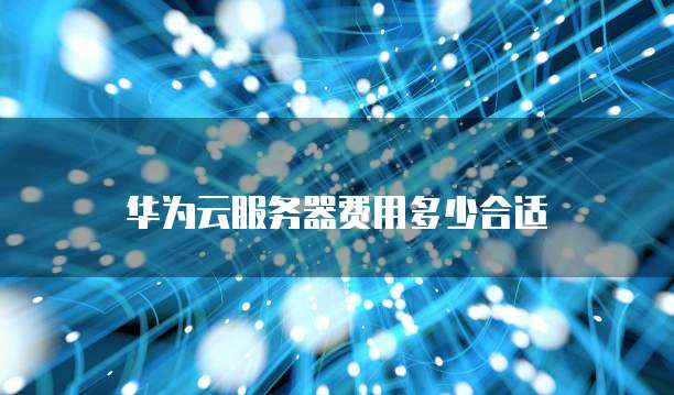 华为云服务器费用多少合适