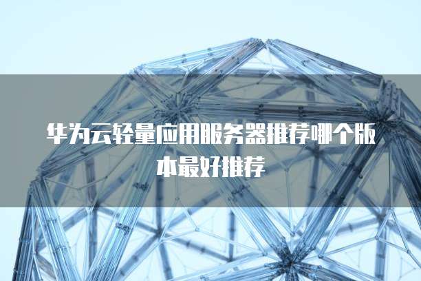 华为云轻量应用服务器推荐哪个版本最好推荐