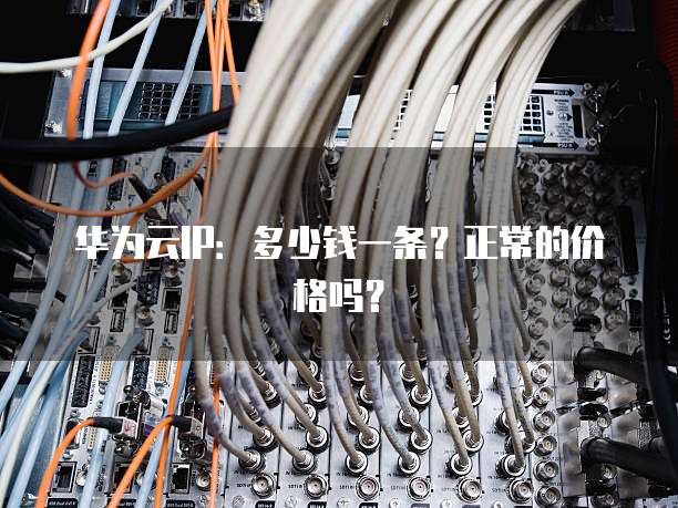 华为云IP:多少钱一条?正常的价格吗?