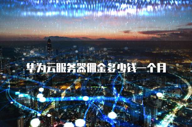 华为云服务器佣金多少钱一个月