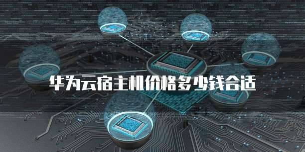 华为云宿主机价格多少钱合适