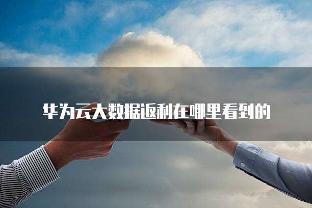 华为云大数据返利在哪里看到的