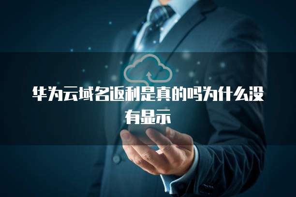华为云域名返利是真的吗为什么没有显示