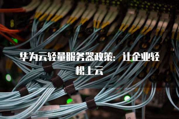 华为云轻量服务器政策:让企业轻松上云