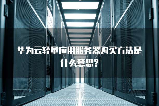 华为云轻量应用服务器购买方法是什么意思?