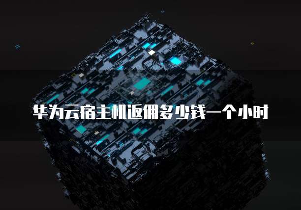 华为云宿主机返佣多少钱一个小时