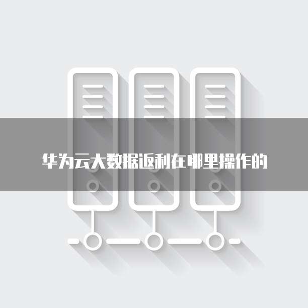 华为云大数据返利在哪里操作的