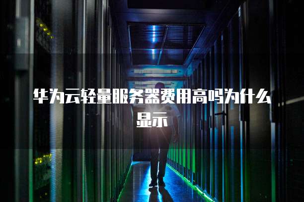 华为云轻量服务器费用高吗为什么显示