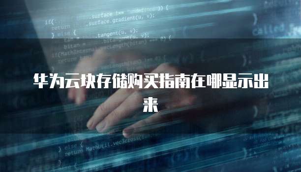 华为云块存储购买指南在哪显示出来