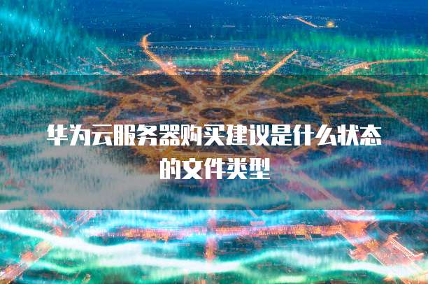 华为云服务器购买建议是什么状态的文件类型