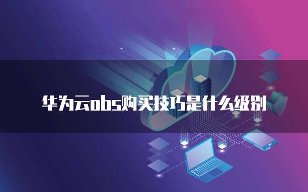 华为云obs购买技巧是什么级别