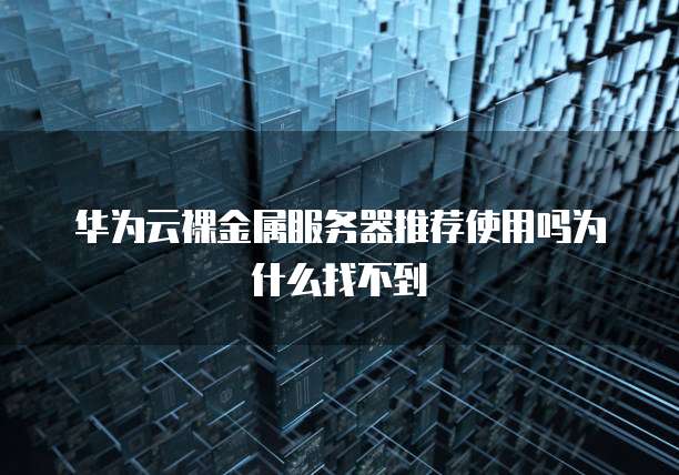 华为云裸金属服务器推荐使用吗为什么找不到