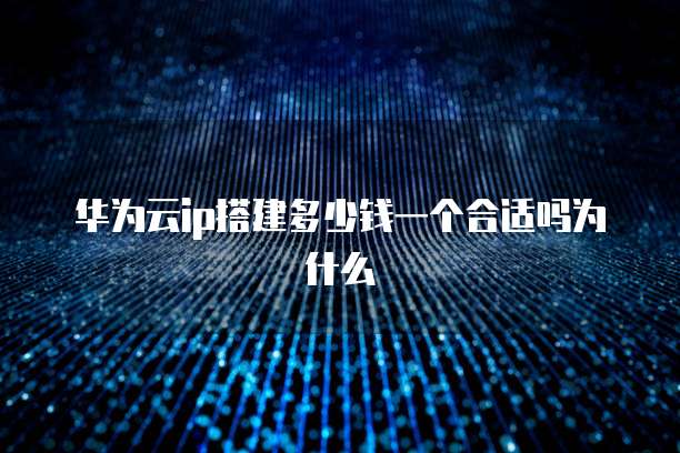 华为云ip搭建多少钱一个合适吗为什么
