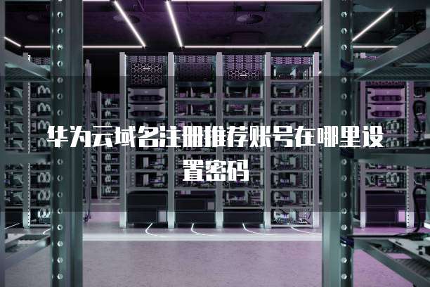 华为云域名注册推荐账号在哪里设置密码
