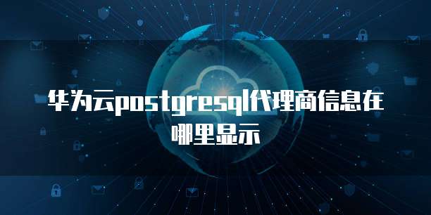 华为云postgresql代理商信息在哪里显示