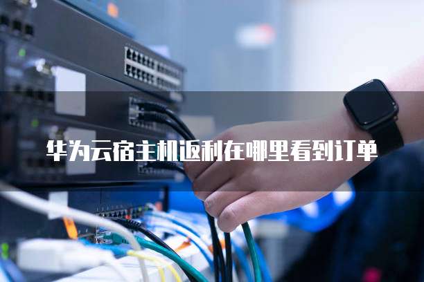 华为云宿主机返利在哪里看到订单