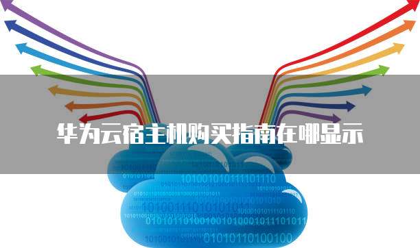 华为云宿主机购买指南在哪显示