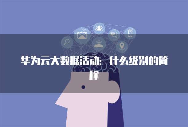 华为云大数据活动:什么级别的简称