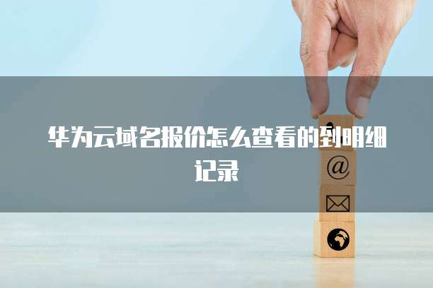 华为云域名报价怎么查看的到明细记录