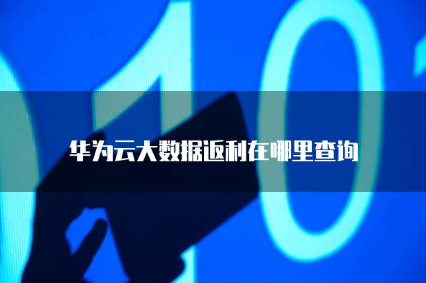 华为云大数据返利在哪里查询