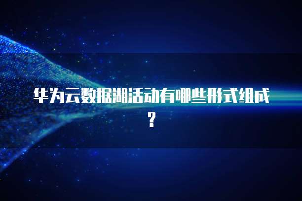 华为云数据湖活动有哪些形式组成?