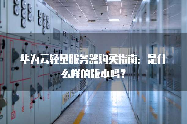 华为云轻量服务器购买指南:是什么样的版本吗?