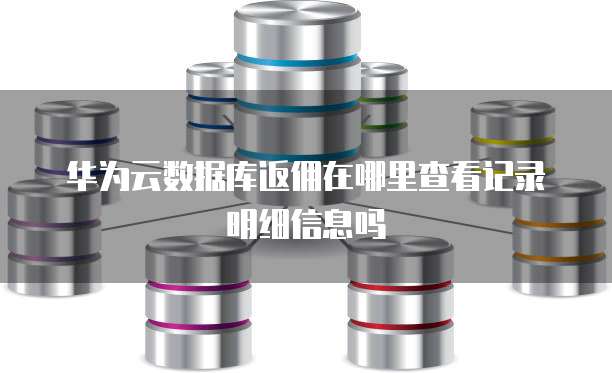 华为云数据库返佣在哪里查看记录明细信息吗