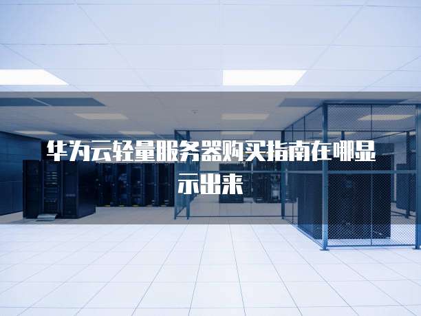 华为云轻量服务器购买指南在哪显示出来