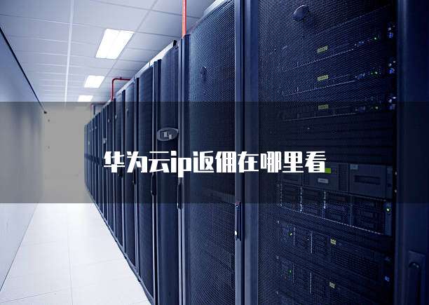 华为云ip返佣在哪里看