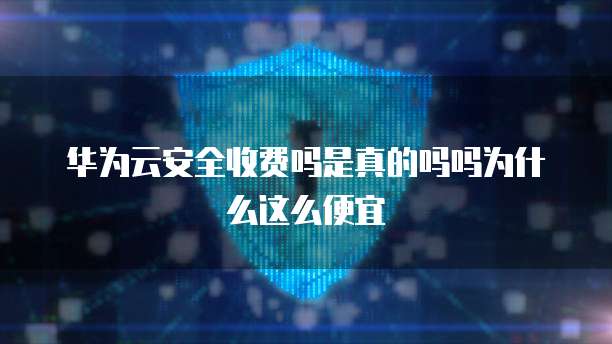 华为云安全收费吗是真的吗吗为什么这么便宜