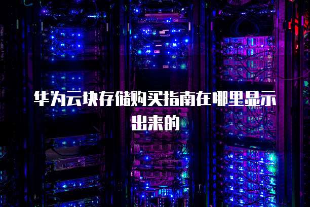 华为云块存储购买指南在哪里显示出来的