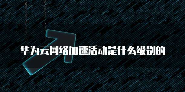 华为云网络加速活动是什么级别的